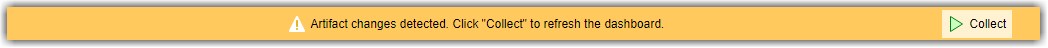 Warning banner indicating that artifact changes were detected.