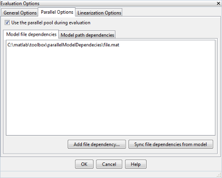 Use the parallel pool during evaluation is selected in the Parallel tab