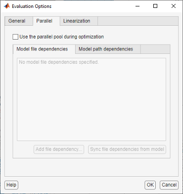 Parallel tab in the Evaluation Options dialog box