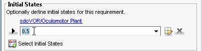 Initial States panel in the Edit Signal Matching dialog box with the initial value for the selected state specified as 0.5