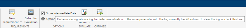 The resulting message after hovering over Store Intermediate Data is displayed, which says that the log currently has 40 entries