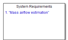 A System Requirements block with one requirement