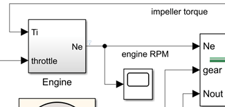 Logging badge on the output signal engine RPM.