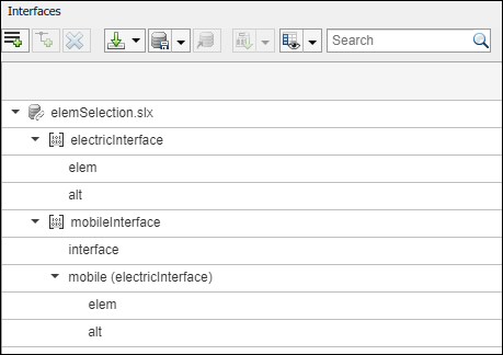 Interface design with nested interface.