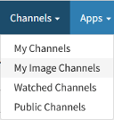 Channels menu showing my image channels