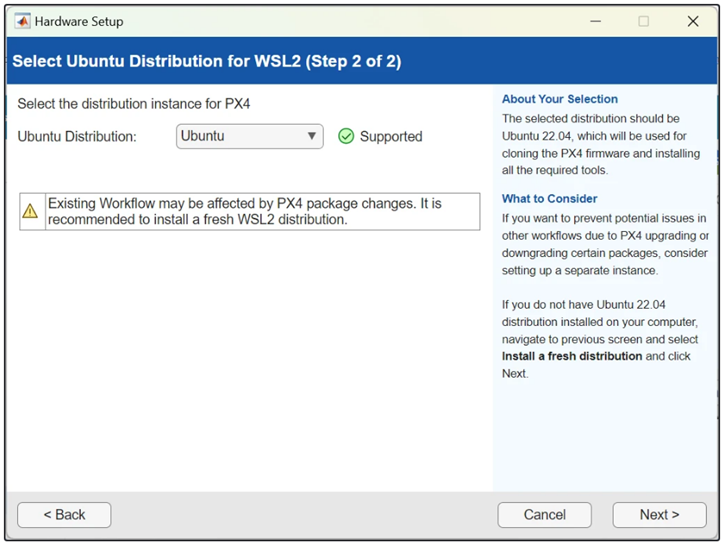 Select Ubuntu distribution