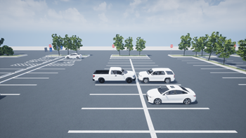 Large parking lot scene
