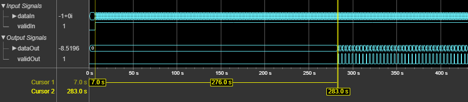 GMSK Demodulator Block Latency Default Configuration for Scalar Input