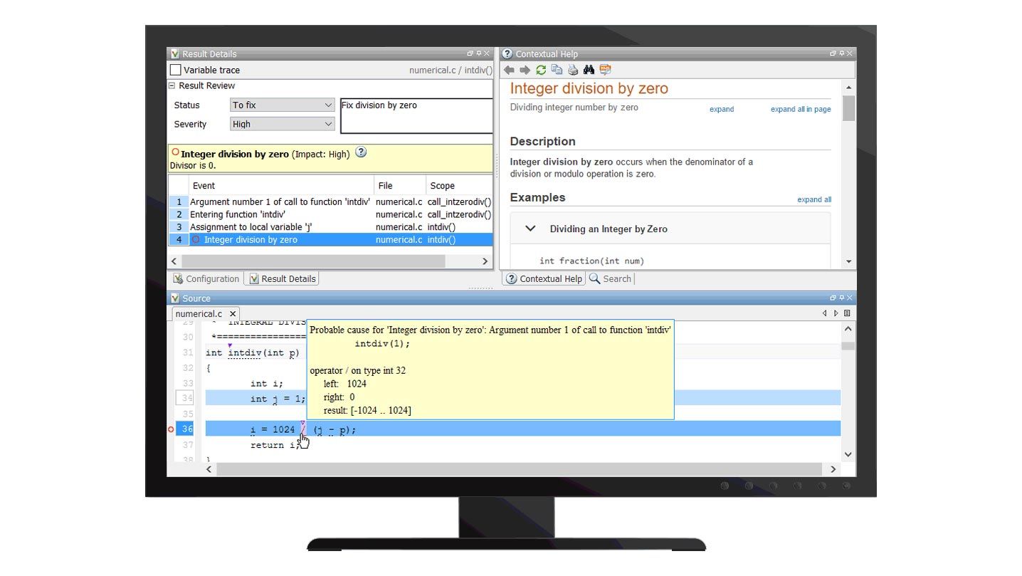 Using Polyspace Bug Finder on a desktop computer.