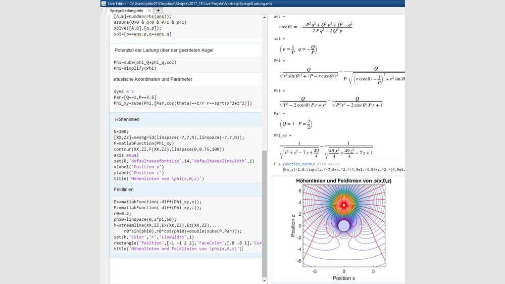 Basic Physics Course with Symbolic Math and Live Scripts