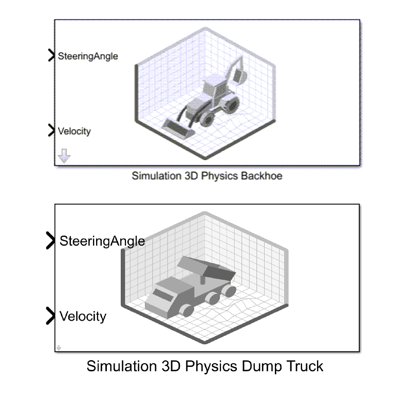 Simulation 3D physics dump truck.