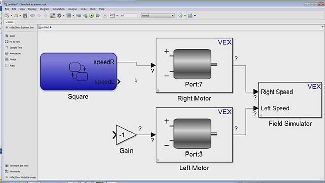 Learn to  perform dead reckoning tasks on the VEX robot using the Temporal Logic function in Stateflow. 