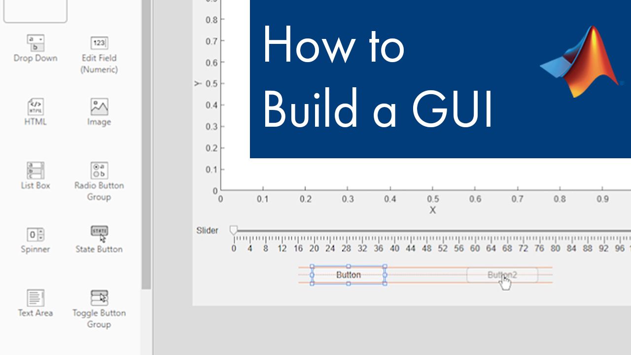 Learn how to build a graphical user interface (GUI) using App Designer in MATLAB.