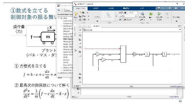 本Webセミナーでは、Simulinkを使って数学モデルからプログラミング無しでシミュレーションを実践する様子をご覧いただきます。