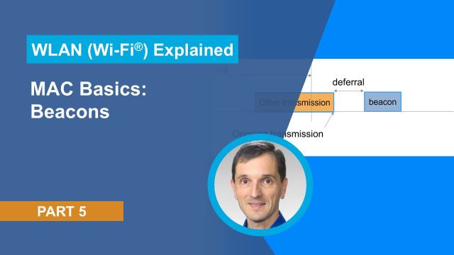 Learn about the role of the beacon frame in a basic service set (BSS), its transmission interval and content.