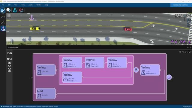 Define event-based scenarios using the graphical logic editor