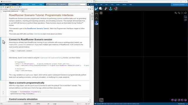 Use MATLAB APIs to programmatically modify and simulate scenarios