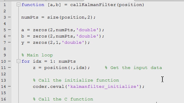 Run unit tests written in MATLAB on your hand written C code and check if changes to your C code results in any unit test failures. Use visualization and other tools available in MATLAB to understand how your code is behaving.